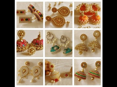 My over all designer silk thread bridal jhumka earrings collection || DIY bridal jhumka earrings