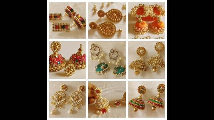 My over all designer silk thread bridal jhumka earrings collection || DIY bridal jhumka earrings