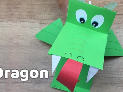 Paper Dragon DIY with breathing fire - Simple and funny crafts to do with kids