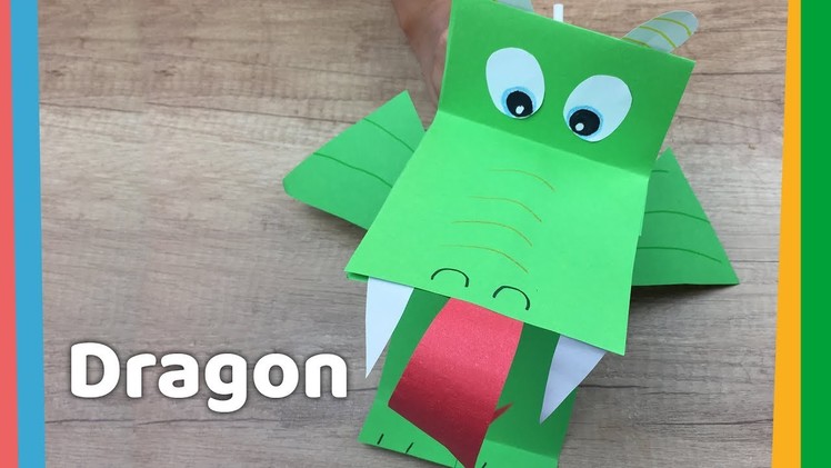 Paper Dragon DIY with breathing fire - Simple and funny crafts to do with kids