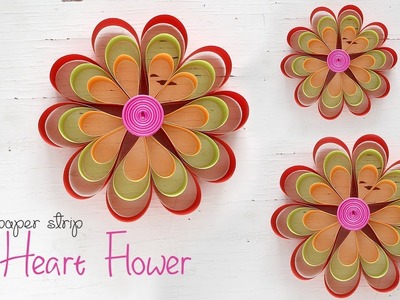 Paper Strip Heart Flowers!