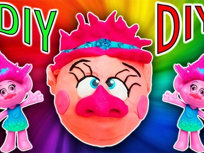Trolls Movie DIY Play-Doh Poppy Crafts For Kids! Learn Colors Drill N Fill Faces How To Video