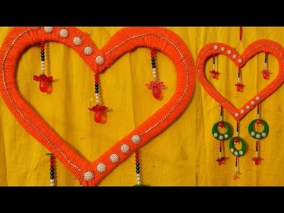 What A Beautiful! DIY Wall Hanging From Old Bangles, Cardboard and Woolen Yarn | |  DIY HOME DECOR