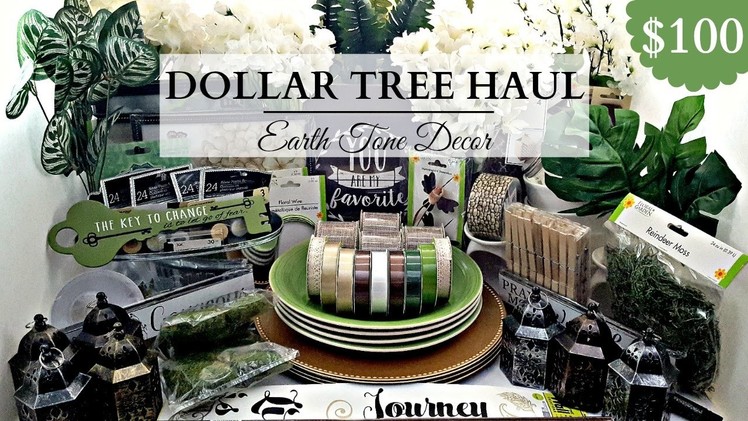 $100 Dollar Tree Haul! ~ EARTH TONE Home Decor ~ DIY Supplies