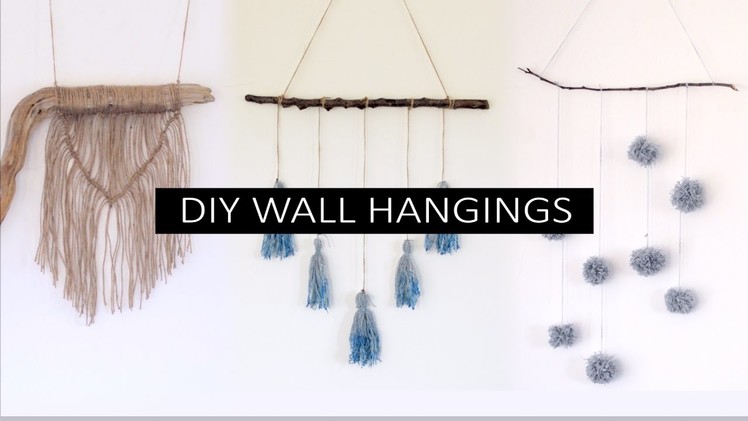 3 DIY Boho Minimal wall hangings -  home decor