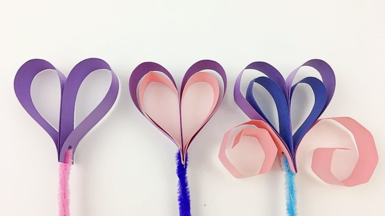 Construction Paper Crafts for Kids Heart Shaped Wands