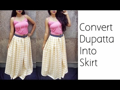 Convert Old Dupatta Into Skirt | D.I.Y | Refashion