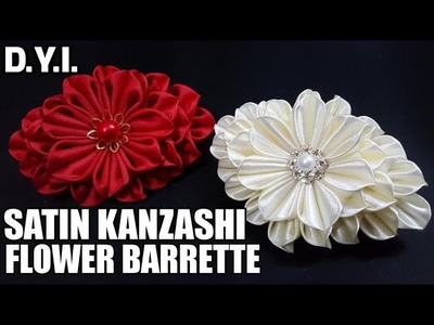 D.I.Y. Satin Kanzashi Flower Barrette | MyInDulzens
