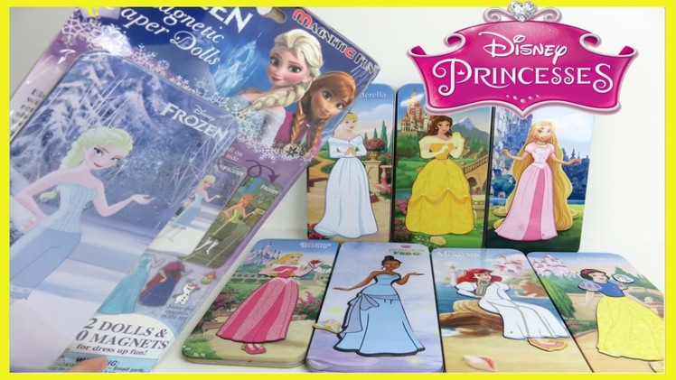 Disney Frozen Elsa Anna Magnetic Paper Dolls Disney Princess Dresses Ariel Cinderella Toy