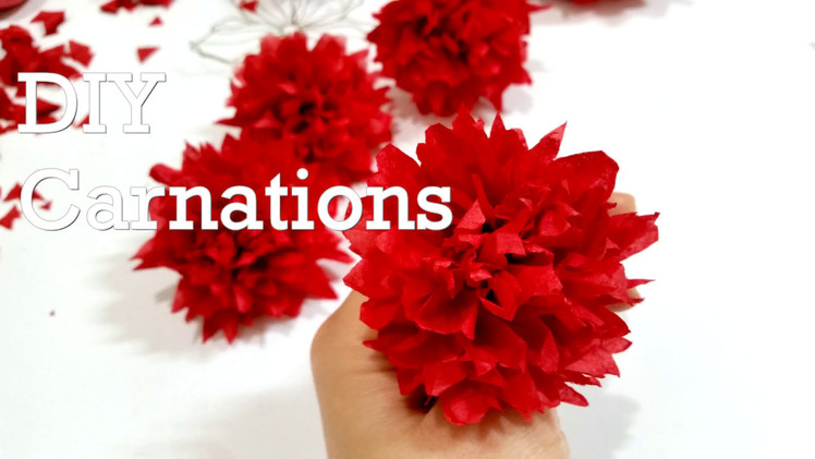 DIY Carnation Flowers with Tissue Paper. 한지 카네이션 만들기