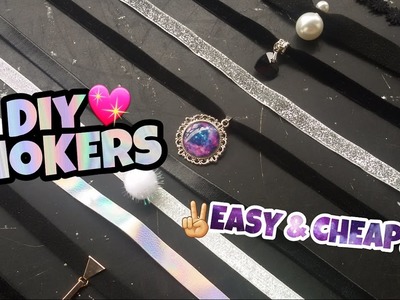 DIY Chokers (Holographic, Glitter & Galaxy Pendant Choker) | Easy & Cheap