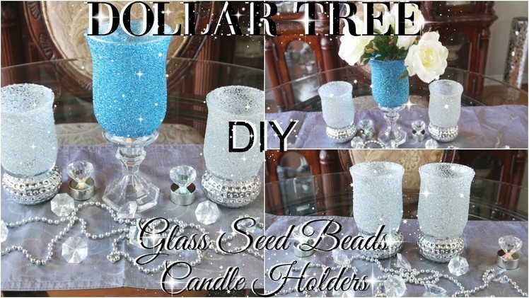 DIY DOLLAR TREE BLING  GLASS BEADS CANDLE HOLDERS | PETALISBLESS ????