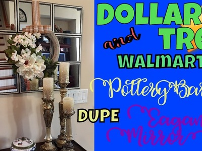 ????????????DIY DUPE: Pottery Barn Dupe! Eagan Mirror with Wreath - Dollar Tree & Walmart