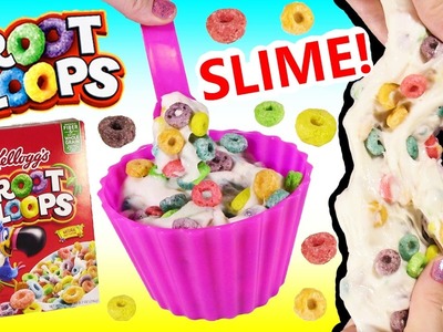 DIY Froot Loops SLIME! Make Your Own Squishy Cereal & Milk Crunchy SLIME! No Borax! FUN