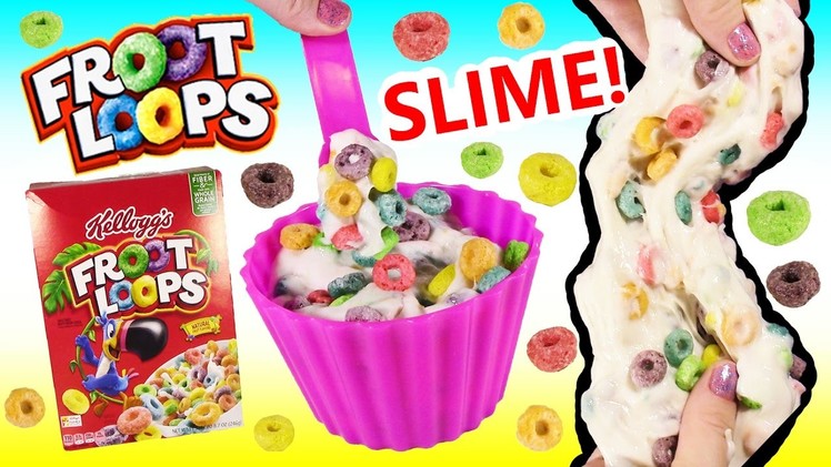 DIY Froot Loops SLIME! Make Your Own Squishy Cereal & Milk Crunchy SLIME! No Borax! FUN