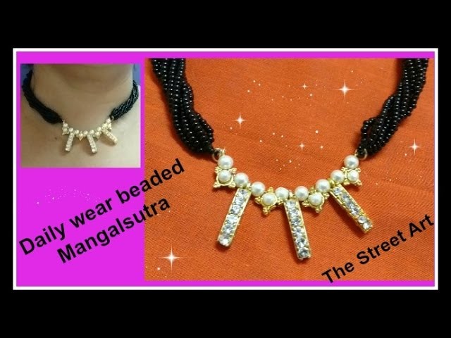 DIY Handmade Fashionable Mangalsutra | घर बैठे खूबसूरत मंगलसूत्र  कैसे बनाये?| Black beaded necklace