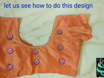 DIY:How to do stone work on blouse at home without any Stiching-12