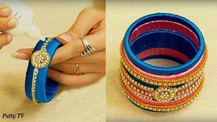 DIY | How to make designer Bridal Silk thread bangles at Home | DIY Silk thread jewellery tutorials