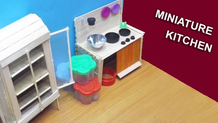 DIY Miniature Kitchen Dollhouse Furniture | Popsicle Stick Crafts