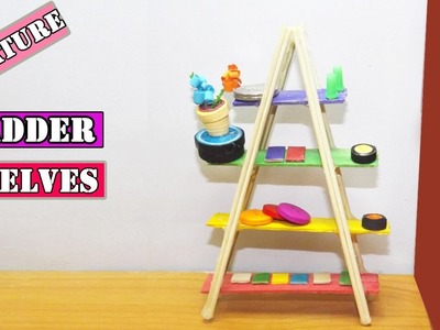 DIY Miniature Ladder Shelves | Popsicle Stick Crafts