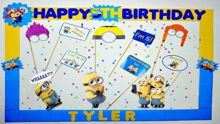DIY Minion Party Photo Booth Frame and Props (Affordable)