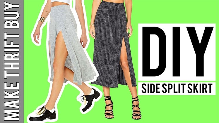 DIY Side Split Jersey Skirt | Make Thrift Buy #54