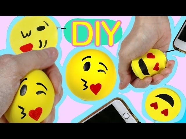 Diy squishy emoji and Stress ball
