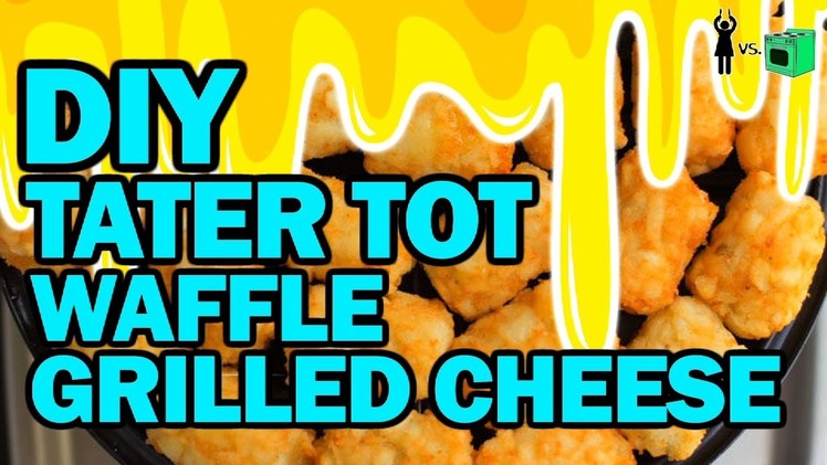 DIY Tater Tot Waffle Grilled Cheese!!! - Corinne Vs Cooking #18