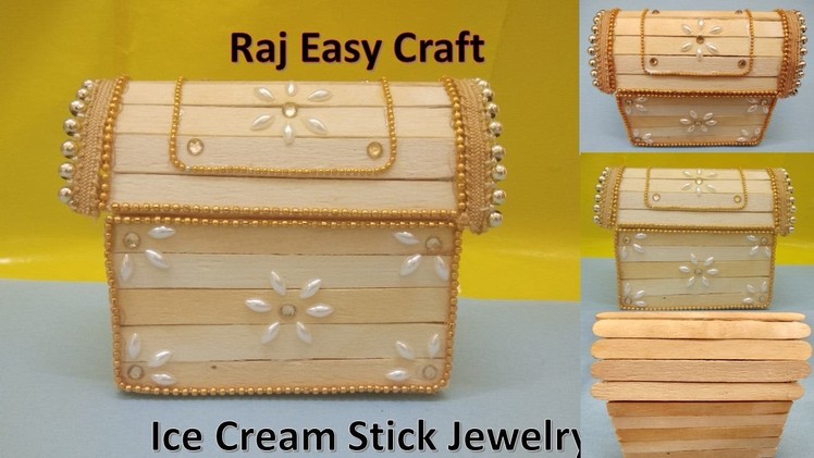 How to make Ice Cream Stick Jewelry Box | popsicle stick crafts |DIY