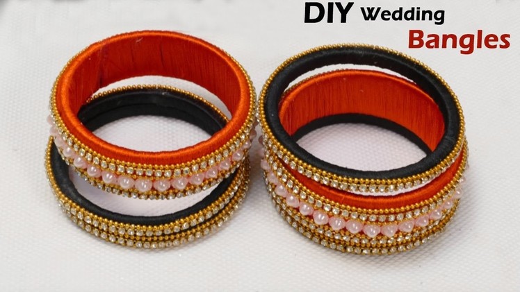 How to make latest Silk thread Bangles at home | DIY Bangle set | Jewellery making | wedding bangles