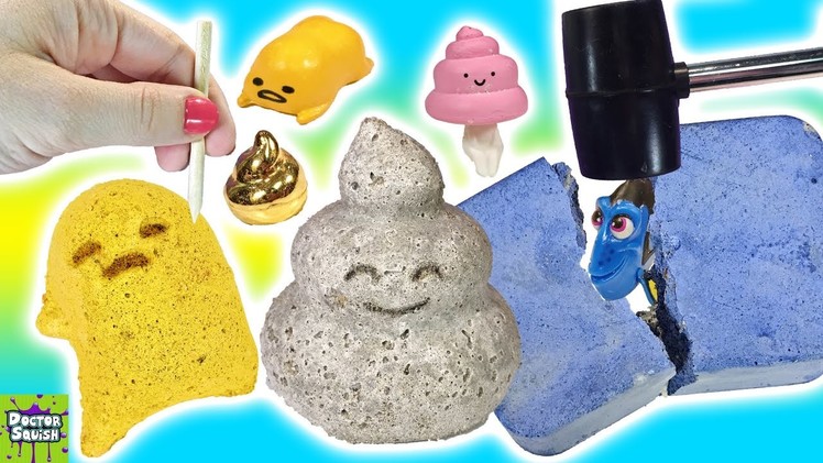 Real Vs DIY DIG IT Bars!! Poop Emoji Dig It! GUDETAMA! Rare Gems & Pearl Finds! Doctor Squish