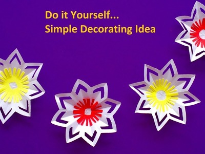 Simple and beautiful Paper flowers for wall Decor | DIY paper crafts for home decoration