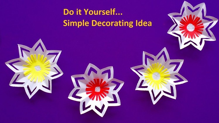 Simple and beautiful Paper flowers for wall Decor | DIY paper crafts for home decoration