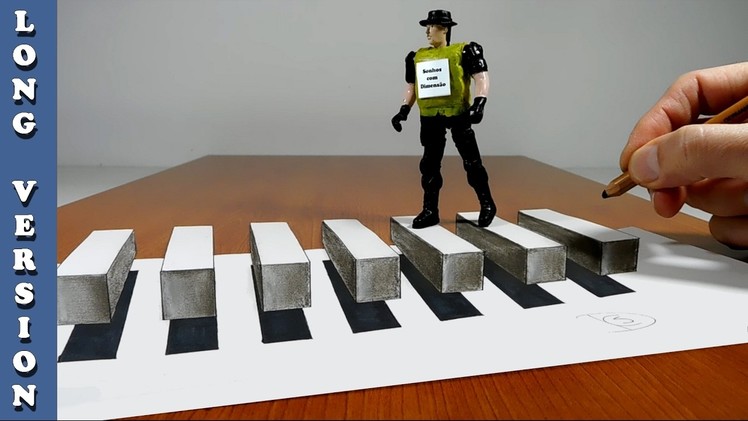 Try to do 3D floating crosswalk for peasants, Trick Art on Paper, Long Version
