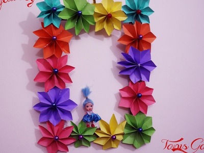 Wall Hanging with Handmade Paper Flower For Kids Room Decoration