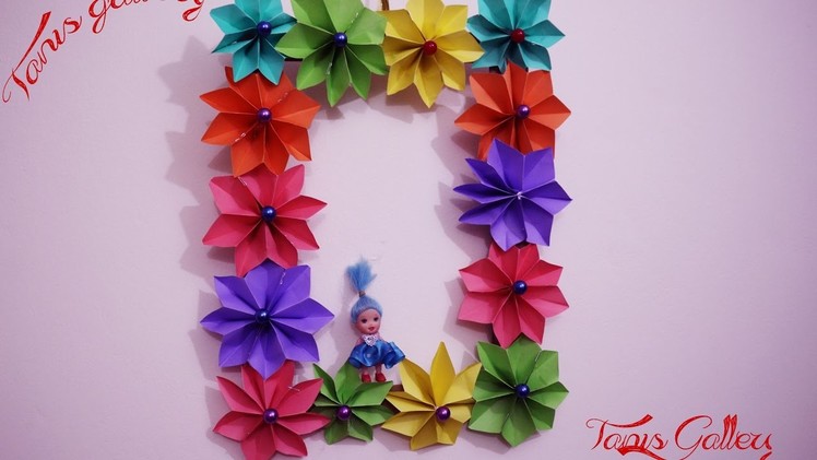 Wall Hanging with Handmade Paper Flower For Kids Room Decoration