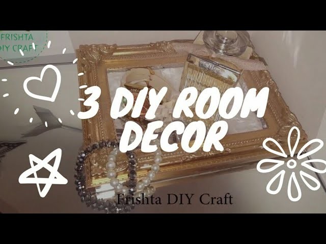 3 DIY Gold Room Decor Idea | dollar tree room decor | Makeup Table Mirror | Upcyle picture frame