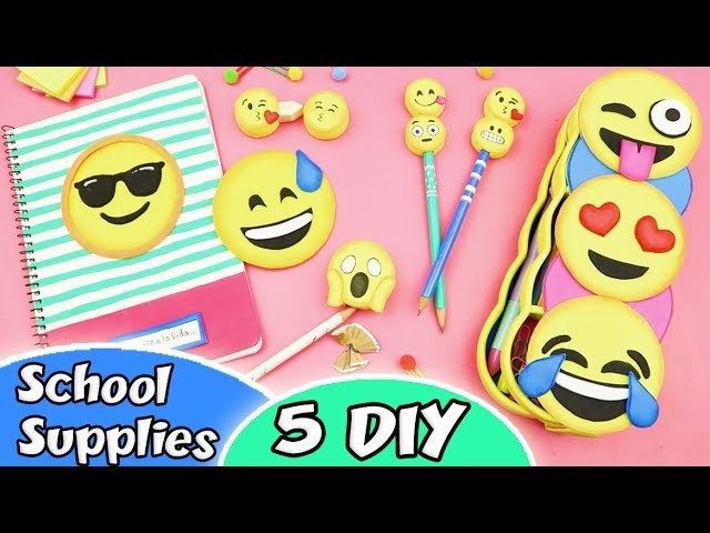 5 DIY SCHOOL SUPPLIES EMOJIS - Back to School | aPasos Crafts DIY