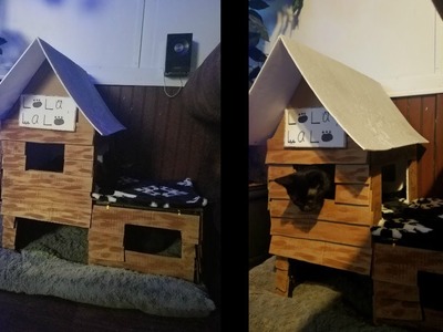 Cat house from recycled material. casa para gato con reciclaje diy