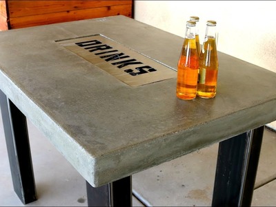 Concrete Countertop Table with DRINK TRAY - DIY