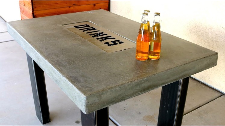 Concrete Countertop Table with DRINK TRAY - DIY