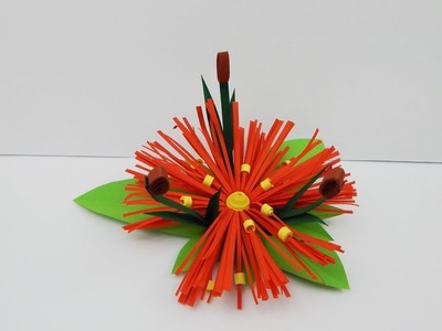 Decoration quilling flower with grasses DIY papercraft table deco