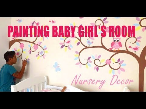 DIY Baby Nursery Decor Tour - Painting Baby Girl's room  baby owl