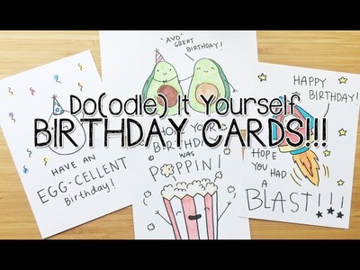 DIY Birthday Doodle PUNS cards~! | Doodle with Me