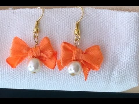 DIY Bow and Pearl earrings
