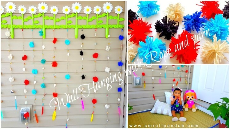 DIY Budget friendly Wall Hanging for my Garden with Rope and Yarn | Simple and easy Craft Tutorial