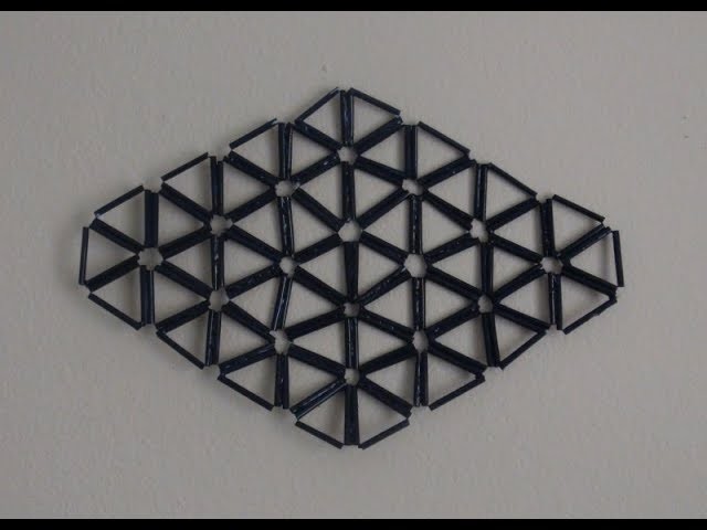 DIY Diamond Shape Wall Decor Made With Drinking Plastic Straws