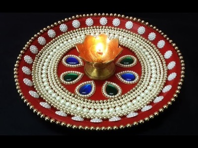 DIY Diwali Puja Thali Decoration | Handmade Thali for Raksha Bandhan | Decorated Rakhi for Weddings