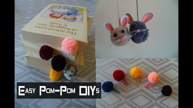DIY: Easy Pom-Pom Ideas: a Bookmark, a Paperclip, & a Keychain | My Crafting World