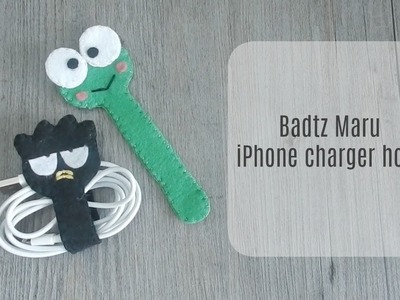 DIY felt Badtz Maru iPhone charger holder